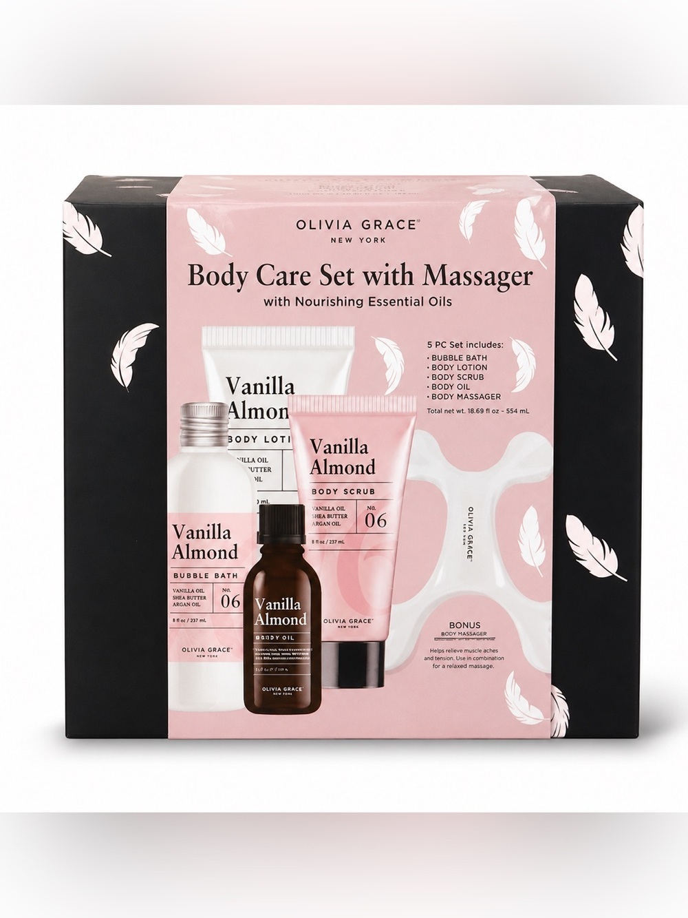 New Olivia Rae Vanilla Almond Body Care Set & Massager Women’s Gift Set